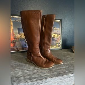 Women's brown leather riding boots | size 9
